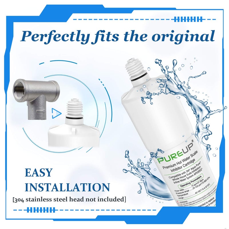 PUREUP AP431 Replacement Filter Compatible with Aqua-Pure Whole House Scale Inhibition Inline Water System AP430SS - Ap431 Replacement Cartridge Pack of 3 - Image 4